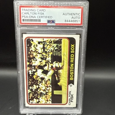 1974 Topps Carlton Fisk #105 Autograph PSA DNA Auto PLAYING DAYS BALLPOINT SIG! - Image 1 of 3