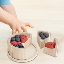 Pretend Play Food Birthday Party Cake Wood Accessories