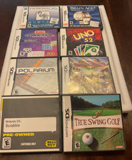 Lot Of 8 Nintendo DS Games Uno 52, True Swing Gilf, Cradle of Athena, Polarium +