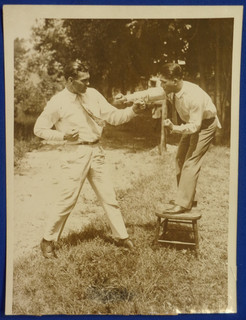 Ca. 1920 6x8in. B&W Humorous News PHOTO OF JACK DEMPSEY SPARRING w/a Contender!