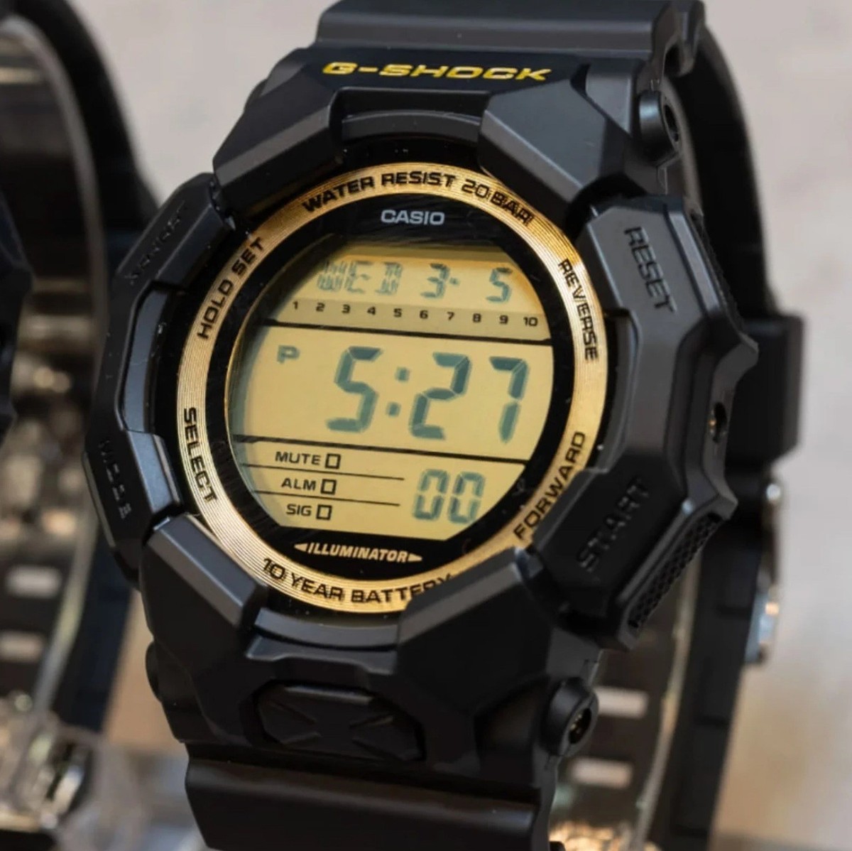 Casio G-Shock GD-010GB-1A9 Black Gold Digital Quartz Resin Men's