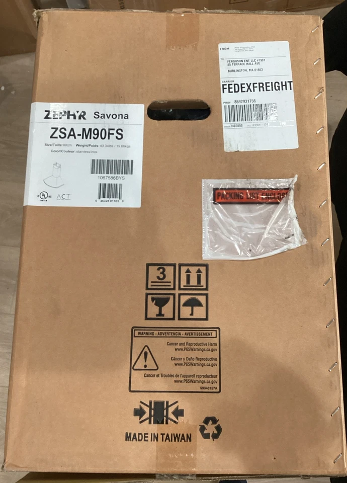 Campana extractora Zephyr negra montada en la pared ZSA-M90FS Foto 2 de 4