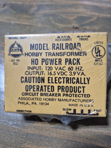AHM Modelo 70277 Hobby Transformer HO Power Pack.NOS.Todavía en envoltura retráctil. | Condition: New: Other (See Details)