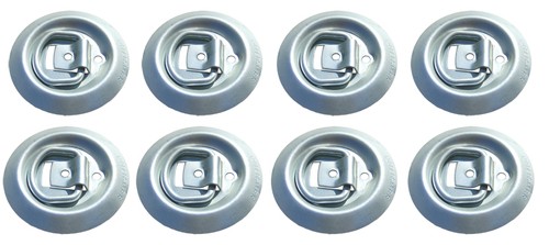 Pit Posse Cargo Recessed Flush Pan D Ring 4 Anchor for Tie Down Eight Pack