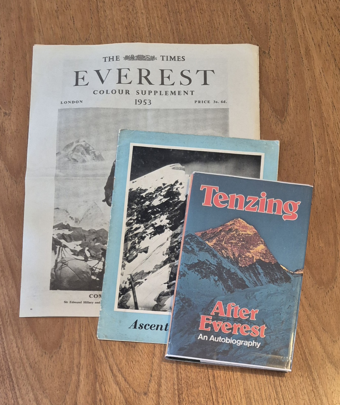 Mount Everest: After Everest, Tenzing (1977, 1st) + The Times 1953 Supplements