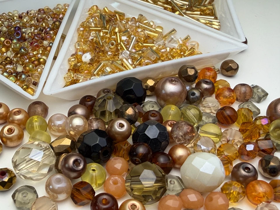 ★Weihnachten Basteln Set★  Glasperlen MIX 8mm rot grün gold weiß rund Perlen DIY - Bild 4 von 4