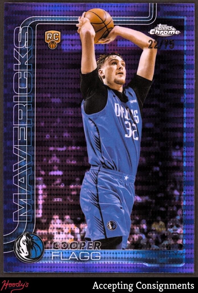 2025-26 Topps Chrome Pulsar Purple Refractors #251 Cooper Flagg RC Rookie 22/75