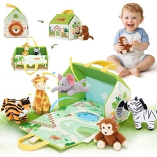 Mini Zoo Stuffed Animals Set – Interactive Plush Toys for Babies & Toddlers