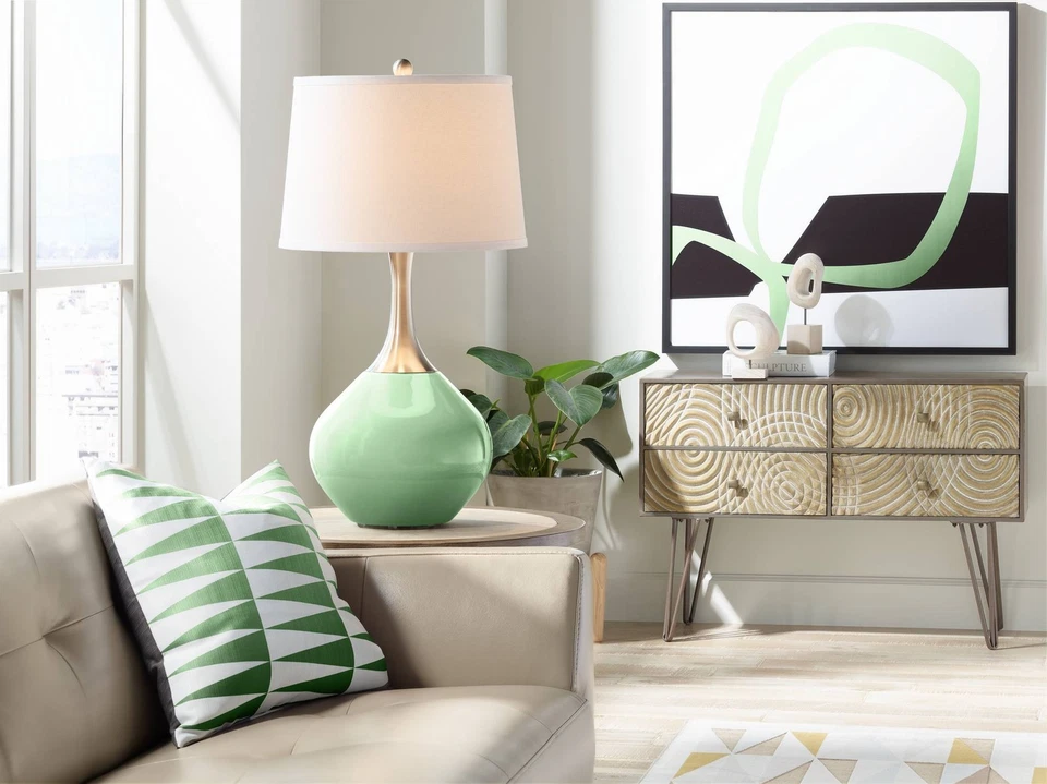 Lámpara de mesa Color Plus Spencer 31" alto tallo de flor verde Foto 3 de 3