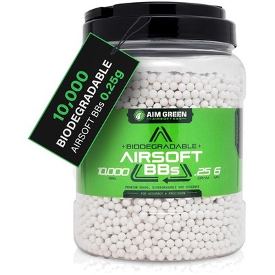 Aim Green Biodegradable Airsoft BBS, 6mm 20g 2,500 Ct