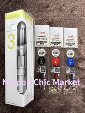 uniball ZENTO Signature 3-Color Ballpoint Pen 0.38mm Silver w/ 3 Refills Japan