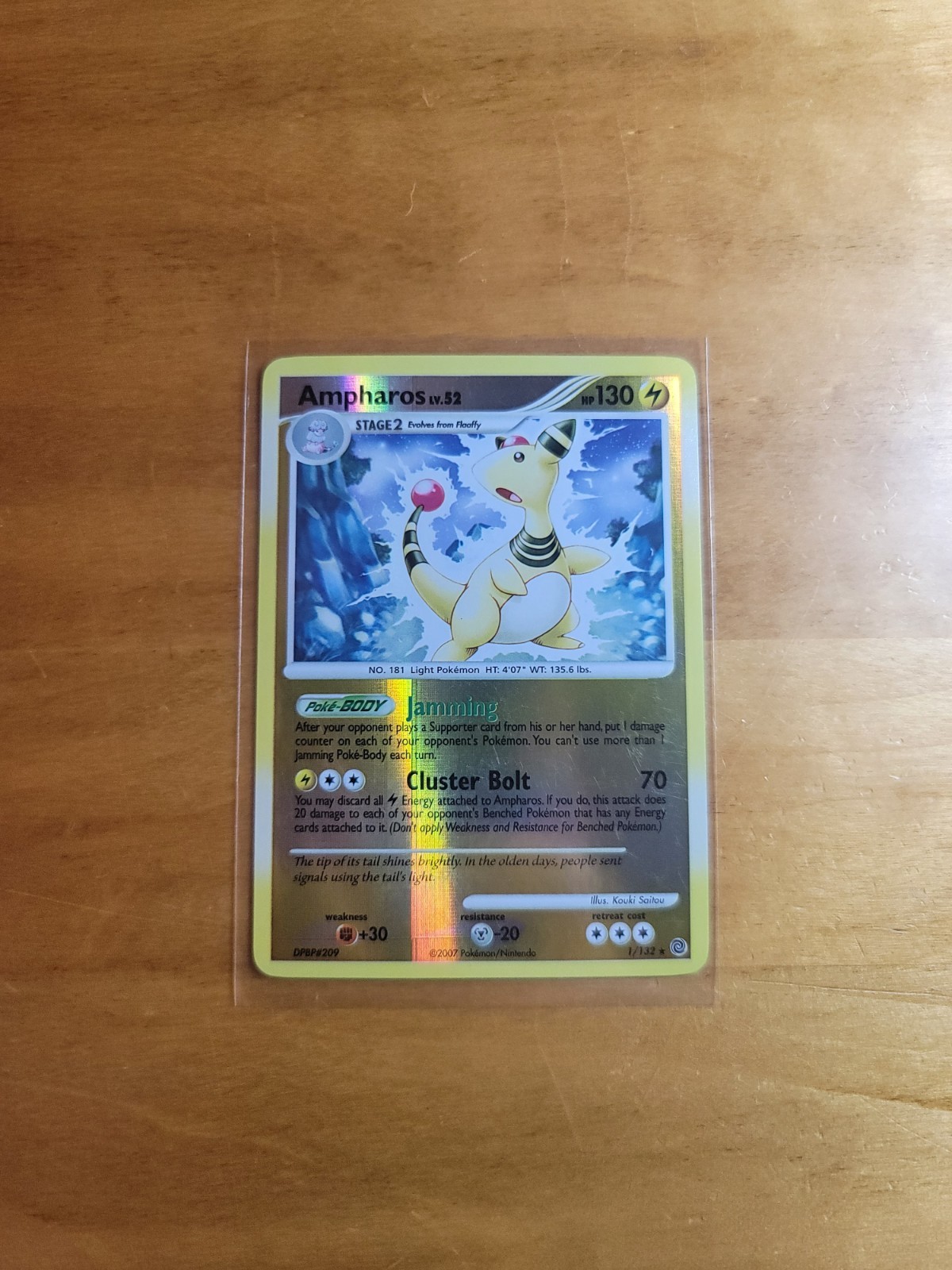 Ampharos 1/132 Secret Wonders 2007 Reverse Holo Rare Pokémon TCG Card LP