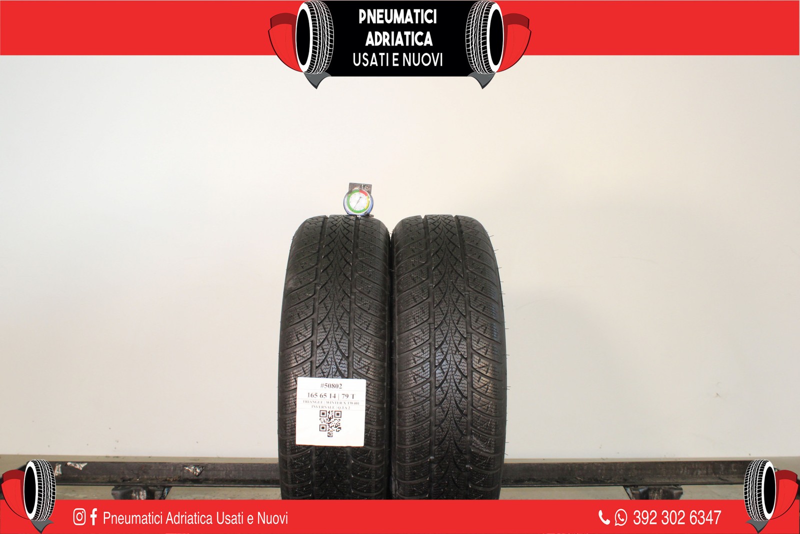 2 PNEUMATICI TRIANGLE 165/65 R14 INVERNALI GOMME USATE 79% - ADRIATICA