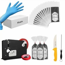 Meat Packaging Kit, 500 Wild Game Bags 1.5 Lb , Steel Tape Sealer, 2 Rolls S...
