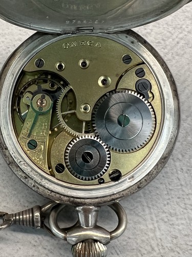 Omega Grand Prix 1900 Orologio Da taschino Vintage In Argento - Imagen 5 de 7
