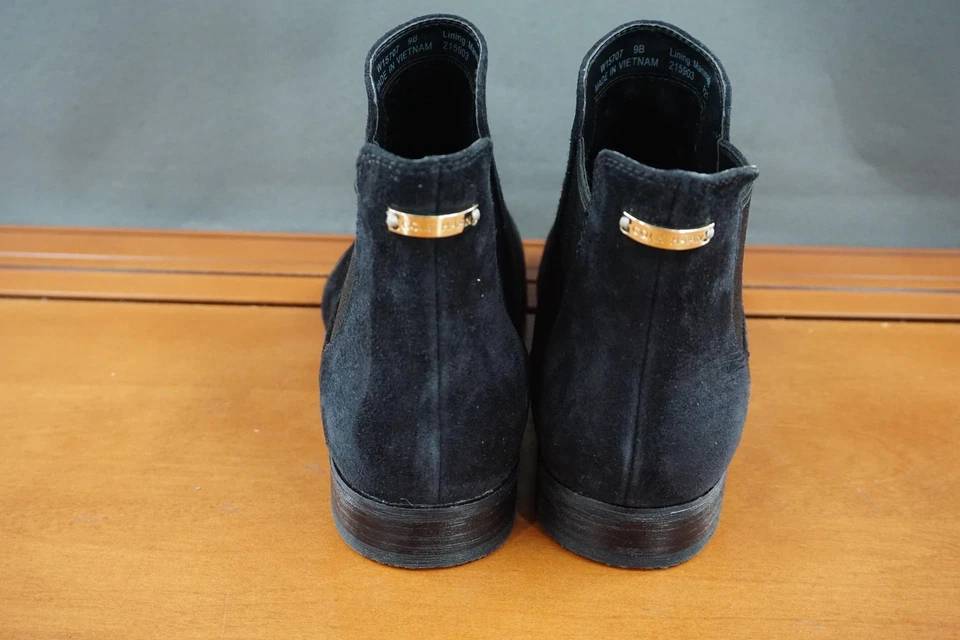 Cole Haan Hara Boots Womens Size 9 Black Suede Chelsea Ankle Pointed Toe Pull On - Image 4 of 4