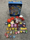 Vintage 90s Pokémon Toy Lot w/ 33 Pcs - Poké Balls Figures Keychains & Shoe Box