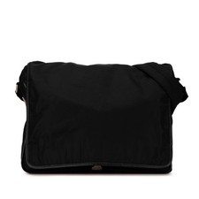 Prada Triangle Logo Plate Messenger Bag Women Black One Size