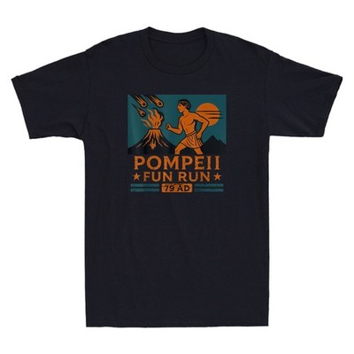 Pompeii Fun Run 79 AD Funny Volcano Geography Volcanologist Retro Men's T-Shirt