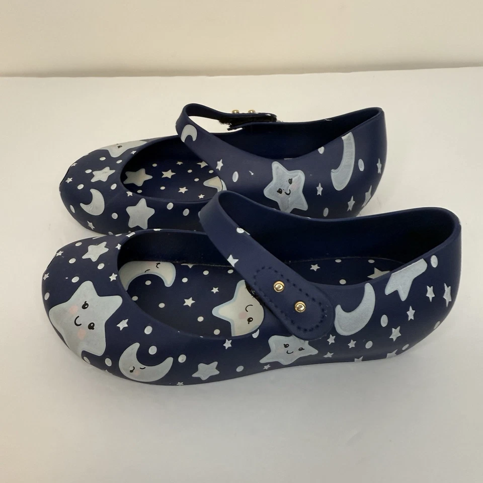 Mini Melissa Ultragirl Estrellas Luna Brilla en la Oscuridad Mary Janes Azul Marino Talla 12 Foto 2 de 4