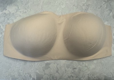 Victoria s Secret Padded Strapless Bra Size 44D Beige Wireless Bride Party New