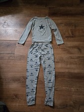 NFL Dallas Cowboys Youth M 10 Long Sleeve Shirt Pants Sleep Set Gray Blue Star