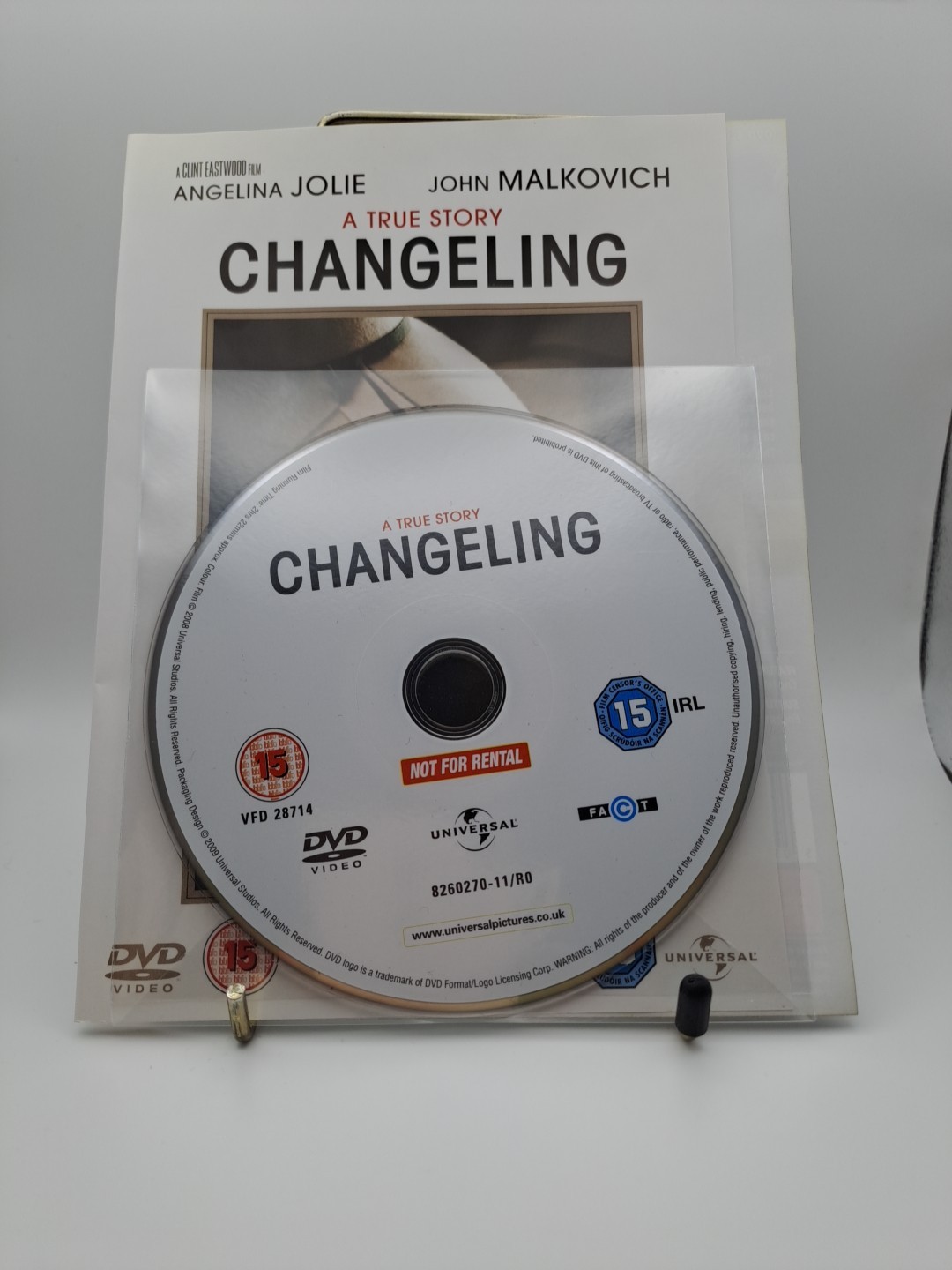 Changeling DVD Drama (2009) John Malkovich Disc And Paper Cover Only