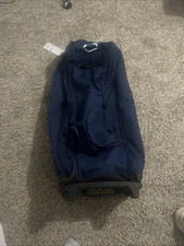 EvoShield Tone Set Wheeled Baseball Bag Navy Large Compartment for Gear Bats