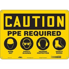 Condor 468P12 Safety Sign, 10 In Height, 14 In Width, Aluminum, Horizontal