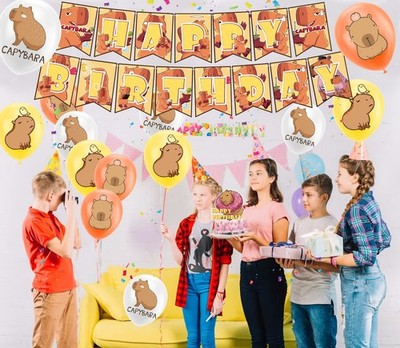 ALEGRE® 12 stuks Capybara ballonnen, verjaardagsset met