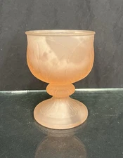 frosted pink goblet Tera exclusive Indiana Glass Copany