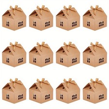 20Sets House Shape Cardboard Candy Storage Box Hollow Window Gifth Cas