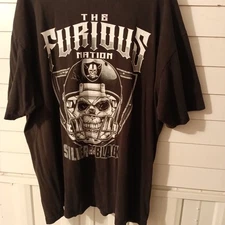 Furious Nation Black Silver Skull Shaka Wear Raiders Las Vegas Oakland 3XL Big