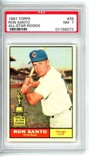 1961 Topps Ron Santo #35 Rookie Card – PSA 7 (Near Mint). rookie card picture