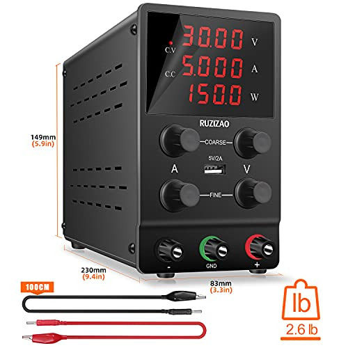 DC Power Supply Variable: 30V 5A Lab Bench Power Supply Adjustable - Picture 4 of 5