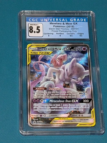 CGC 8.5 - Mewtwo & Mew GX TAG TEAM (2019) Black Star Promos SM191 - Pokemon TCG