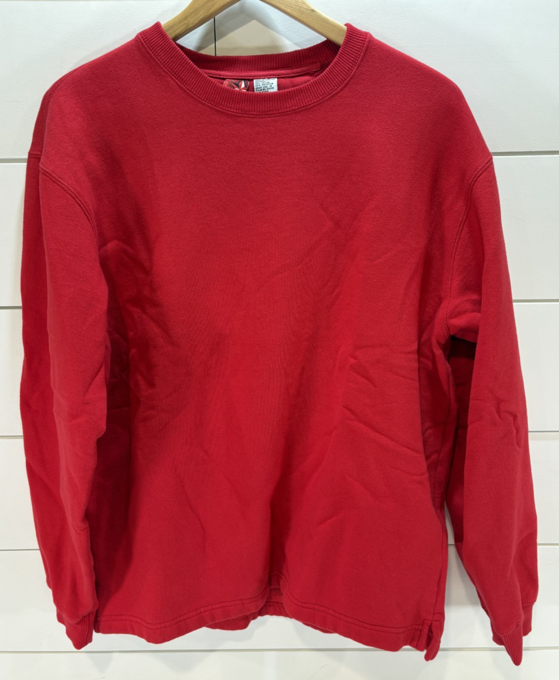 Marlboro, Vintage 90s Marlboro Star Blank Pullover Sweatshirt Solid Red Adult Medium M