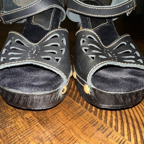 Sbicca Platform Sandals Black SZ 7 Made In USA 4’ Heel - Picture 4 of 7