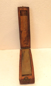 Vintage 5 x 1 Inch Sharpening Stone in Wood Coffin Box