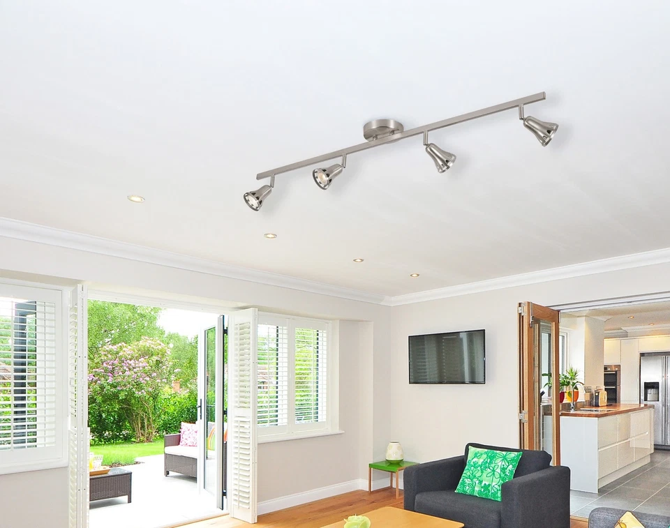 Trans Globe Lighting W-494 4 luces semi rasante pista de techo - níquel Foto 2 de 2