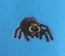 Cute Black Spider Halloween Transparent Sticker 1.5" x 2.18" AC 