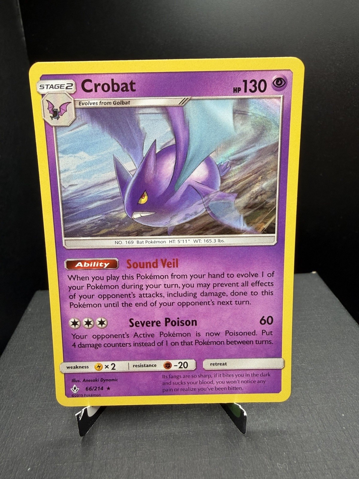 Pokemon TCG SM Unbroken Bonds Crobat 66/214 Holo Rare NM!