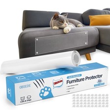 Clear Cat Scratch Furniture Protector with 50 Twist Pins Flexible Adhesive Si...