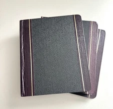 3 Vintage Shaw’s Ledger Books S149 Leather Records Journal Accounting 300 pg