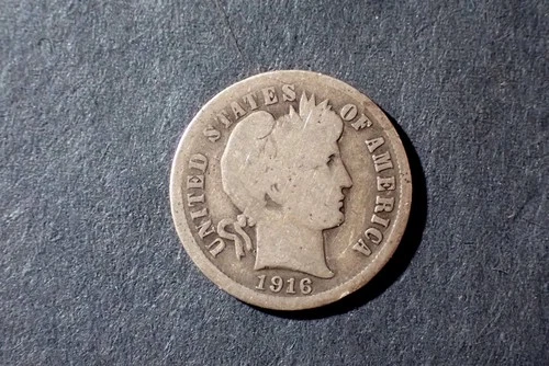 A Lot of one  silver Barber dimes dated  1916-S  Good Cond set RGR 517