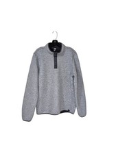 Marine Layer Corbet Reversible Quilted Pullover Mens L Gray Snap Neck Sweatshirt