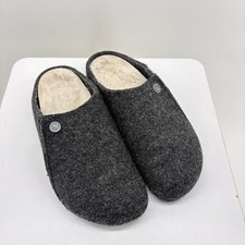 Birkenstock Zermatt Anthracite Wool Felt Shearling Slippers Clogs Unisex 37 EU