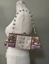 Vintage Beaded Clutch sequin chateau purse 10x4 Inches