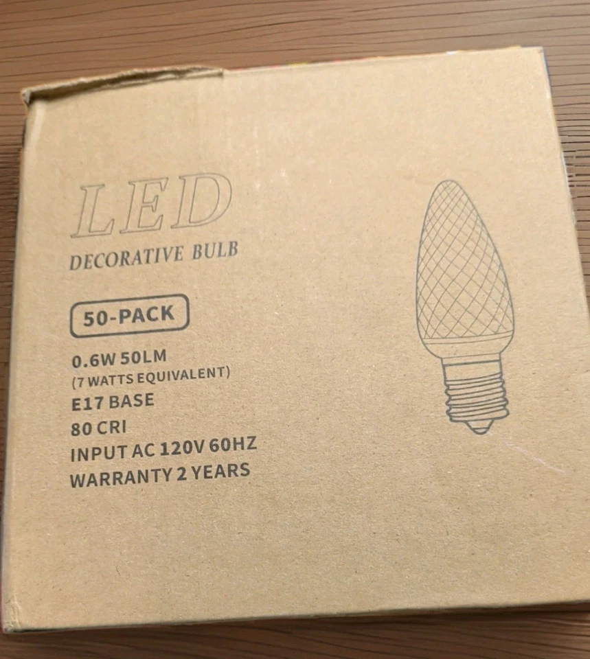 C9 LED Decorative Beautiful Clear Replacement Bulbs Box of 50 NEW! - Image 3 of 4