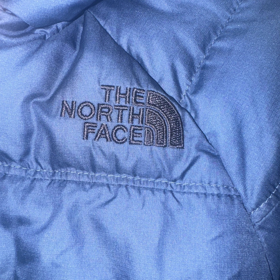 Chaqueta acolchada azul marino North Face NIÑOS con vellón negro Xs (6) falta cremallera Foto 3 de 4